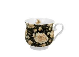 Kubek baryłka do herbaty retro english roses black róże