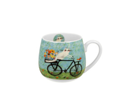 Kubek baryłka do herbaty koci świat rower na urodziny kot