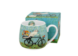 Kubek baryłka do herbaty koci świat rower na urodziny kot