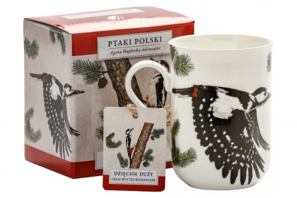 Kubek na urodziny porcelanowy by Agata Hajdecka dzięcioł
