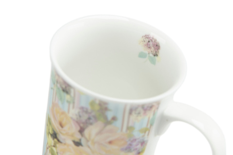 Kubek z porcelany do herbaty kawy kwiaty pastel na prezent