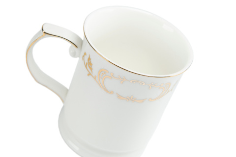 Kubek z porcelany do kawy herbaty Fusaichi Pegasus biały złoty