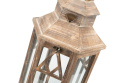 Lampion stojący lampka drewniana brąz latarnia na taras 63 cm