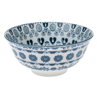 Miska porcelanowa miseczka 700 ml obiadowa kwiatowa granatowa