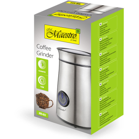 Elektryczny młynek do mielenia kawy przypraw srebrny Maestro