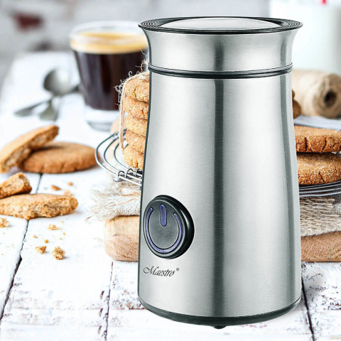 Elektryczny młynek do mielenia kawy przypraw srebrny Maestro