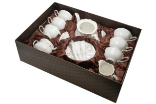 Serwis kawowy prezent na ślub na prezent biały złoty Pegasus