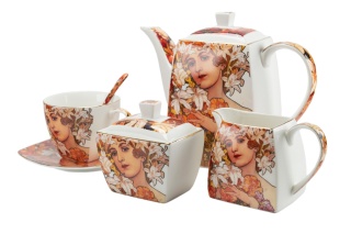 Serwis kawowy prezent na ślub na urodziny Mucha kwiaty