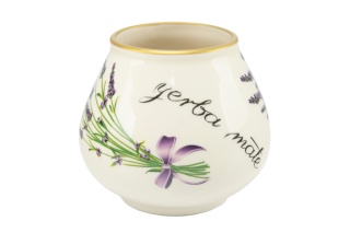 Tykwa do yerba mate w kolorze kremowym lawenda