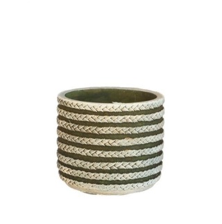 Urocza osłonka doniczka betonowa oliwka na kwiaty styl boho