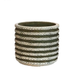 Urocza osłonka doniczka betonowa oliwka raf na kwiaty boho