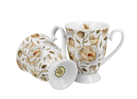 Zestaw 2 kubki royal english roses white na prezent kubek róże