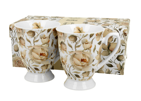 Zestaw 2 kubki royal english roses white na prezent kubek róże