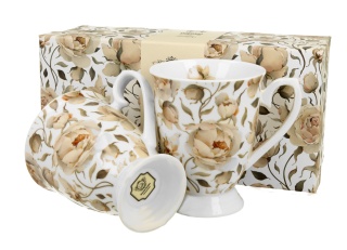 Zestaw 2 kubki royal english roses white na prezent kubek róże