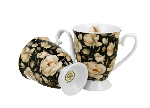 Zestaw 2 kubki royal english roses black na prezent kubek róże