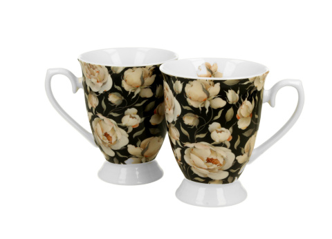 Zestaw 2 kubki royal english roses black na prezent kubek róże
