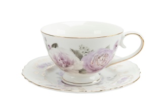 Zestaw 6 filiżanek porcelana róża fioletowa Fushaichi Pegasus