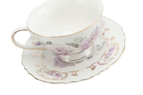 Zestaw 6 filiżanek porcelana róża fioletowa Fushaichi Pegasus