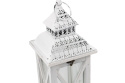 Biały lampion stojący drewno latarnia na taras 47 cm retro