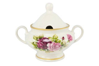 Cukiernica z uszami z Mieroszowa z motywem róż