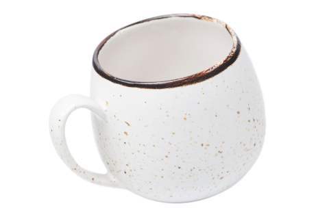 Duży kamionkowy kubek baniasty kremowy oskar rustic kera