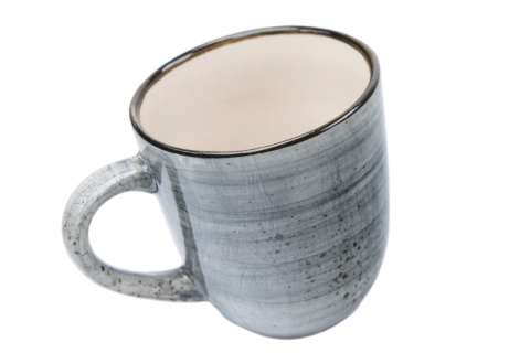 Klasyczny szary kubek kamionkowy bel rustic kera ceramika