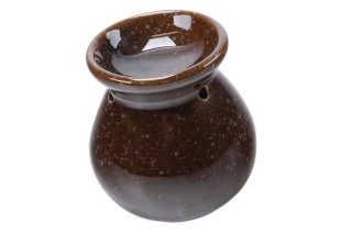 Kominek na wosk zapachowy ceramiczny brąz połysk vesuvius