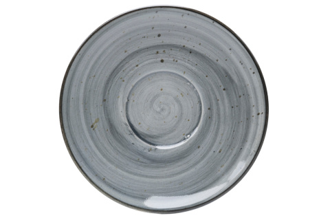 Komplet filiżanka ze spodkiem kamionka bel rustic szara