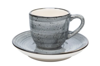 Komplet szara filiżanka do espresso kamionka bel rustic kera