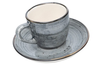 Komplet szara filiżanka do espresso kamionka bel rustic kera