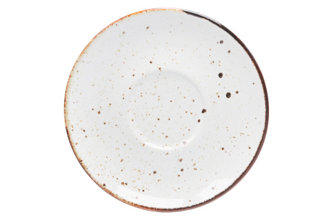 Kremowy zestaw filiżanka spodek do kawy kamionka bel rustic