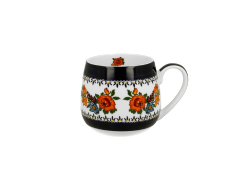 Kubek baryłka beczułka do kawy indigo 2 na urodziny kwiaty