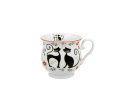 Kubek baryłka do herbaty kawy retro koty czarne etno prezent