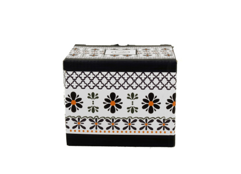 Kubek baryłka do kawy retro indigo 4 kwiaty etno na prezent