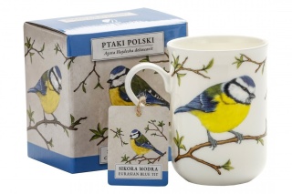 Kubek na prezent ptaki polski by Hajdecka sikorka modraszka