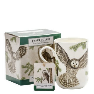 Kubek na urodziny ptaki polski by Hajdecka puszczyk uralski