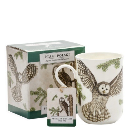 Kubek na urodziny ptaki polski by Hajdecka puszczyk uralski