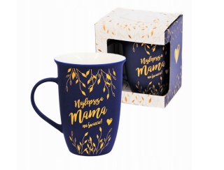 Kubek z okazji dnia Mamy najlepsza mama matowy granat prezent