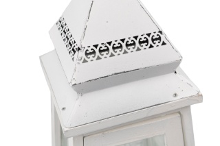 Lampion stojący latarnia styl retro na ogród 48 cm biały