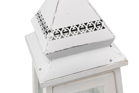 Lampion stojący latarnia styl retro na ogród 48 cm biały