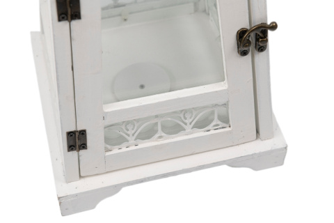 Lampion stojący latarnia styl retro na ogród 48 cm biały