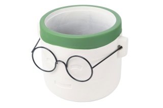 Osłonka doniczka twarz w okularach na kwiaty krem mat harry