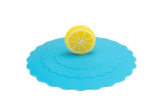 Pokrywka silikonowa do kubka przykrywka niebieska cytryna