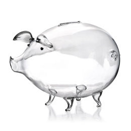 Skarbonka szklana na prezent świnka dla dziecka Queen piggy
