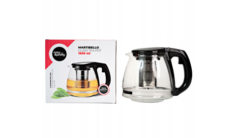 Szklany czajnik z filtrem dzbanek 1,5 l do ziół Martibello