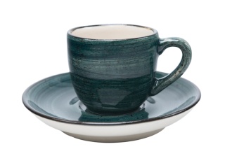 Zestaw filiżanka do espresso kamionka bel rustic kera zielona