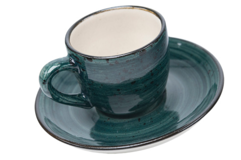 Zestaw filiżanka do espresso kamionka bel rustic kera zielona