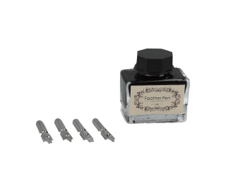 Komplet piśmienniczy pióro kałamarz wymienne stalówki prezent