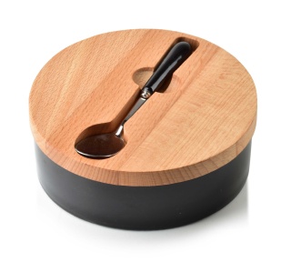 Cukiernica z łyżeczką pojemnik na cukier cookini basic czarna