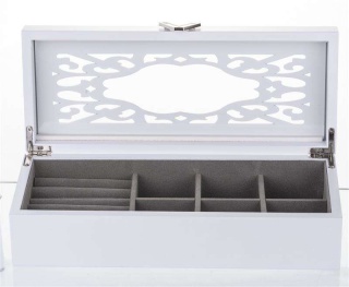 Drewniana skrzynka szkatułka na biżuterię pojemnik glamour